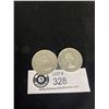 Image 2 : Lot of 2 Canadian Silver 50 Cent Pieces 1956 and 57