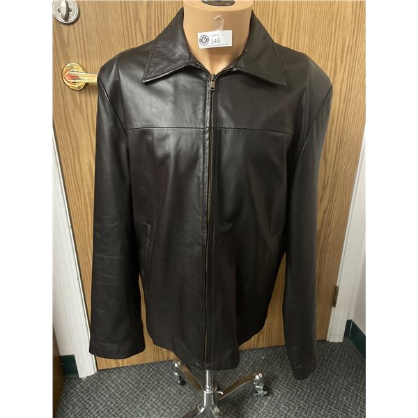 Denis Leather Works Leather Jacket. Made in Florence Italy. Size 54- Very Soft Quality Leather