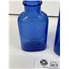 Image 2 : 2 Milk of Magnesia Vintage Blue Bottles From Windsor Ontario 5" and 7" Tall. No Chips