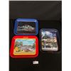 Image 1 : Lot of 3 Coca Cola Trays with Older Cars On Them