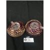Image 2 : Pair of Vintage Cranberry Glass Candlesticks