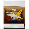 Image 2 : Box Lot of Chilldrens Plastic Toys. Airplanes, Boats Etc