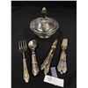 Image 1 : Vintage Silver- Plated EP ZING LBL Cutlery From Italy With a Beautiful Glass Dish with Lid