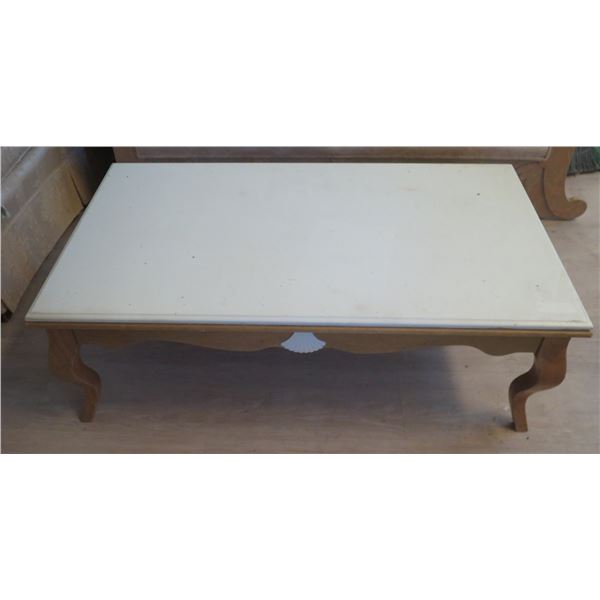 Wooden Coffee Table w/ Cabriole Legs 29" x 50" x 17"H