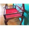 Image 8 : Wooden Side Table w/ Clear Display Top & Cabriole Legs 22" x 17" x 25"H