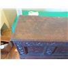 Image 2 : Carved Wooden Sideboard w/ Lift-Top & Two Lower Cabinet Doors 51" x 19" x 42"H