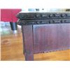 Image 5 : Vintage Wooden Desk w/ 2 Drawers & Carved Details 36" x 17" x 29"H (damaged)