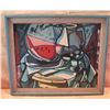 Image 1 : Framed Abstract Artwork Signed Joseph Cain '62  (31" x 26")