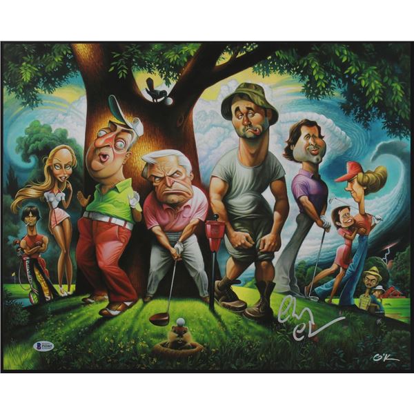 CHEVY CHASE SIGNED CADDYSHACK 11 X 14 LITHO (BECKETT COA)