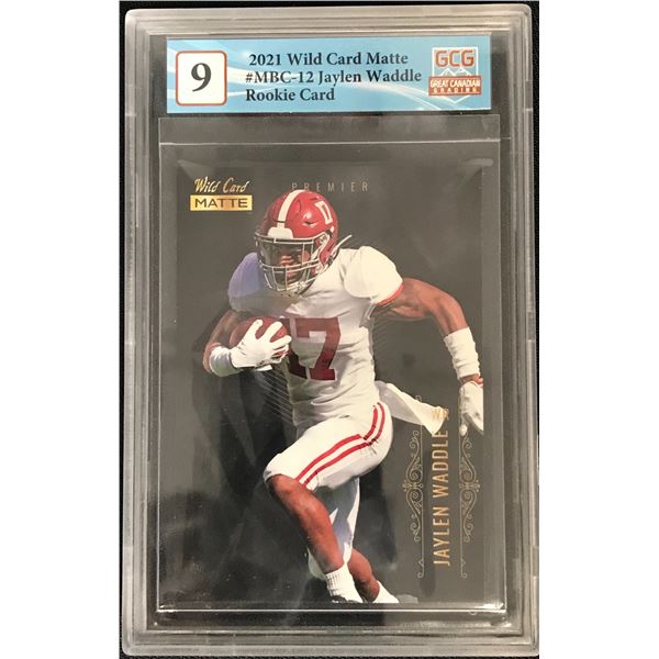 2021 WILD CARD MATTE JAYLEN WADDLE ROOKIE CARD (GCG 9)