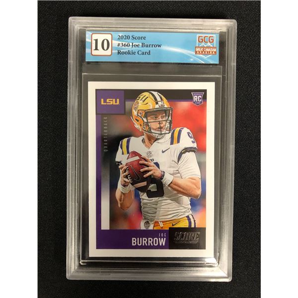 2020 SCORE JOE BURROW ROOKIE CARD (GCG 10)