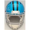 Image 2 : CHRISTIAN MCCAFFREY SIGNED CAROLINA PANTHERS FULL SIZE SPEED HELMET (BECKETT COA)