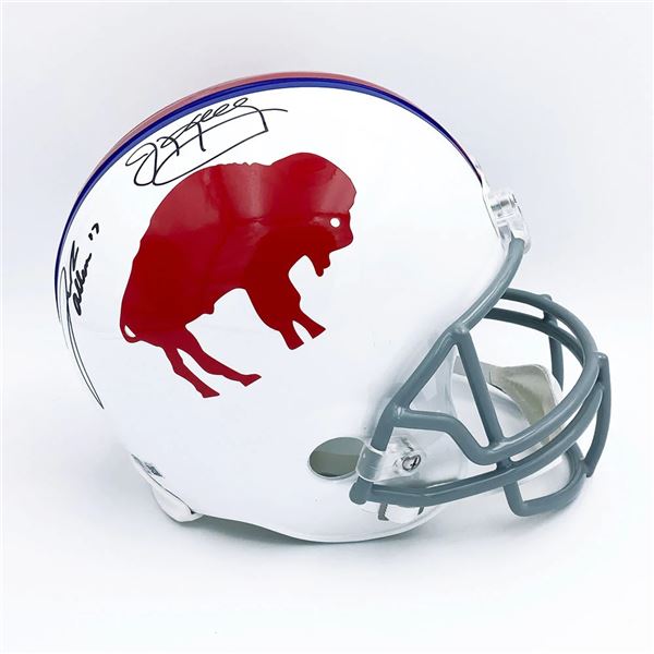 Josh Allen/Jim Kelly Autographed Buffalo Bills Helmet (Frozen Pond)