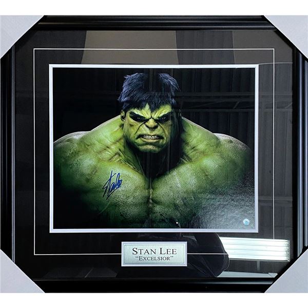 Stan Lee (deceased) Framed Autographed "Hulk" 16X20 Photo (Frozen Pond)