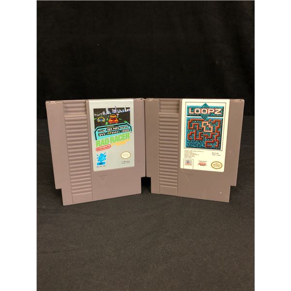 NINTENDO (NES) VIDEO GAME LOT ( RAD RACER, LOOPZ)