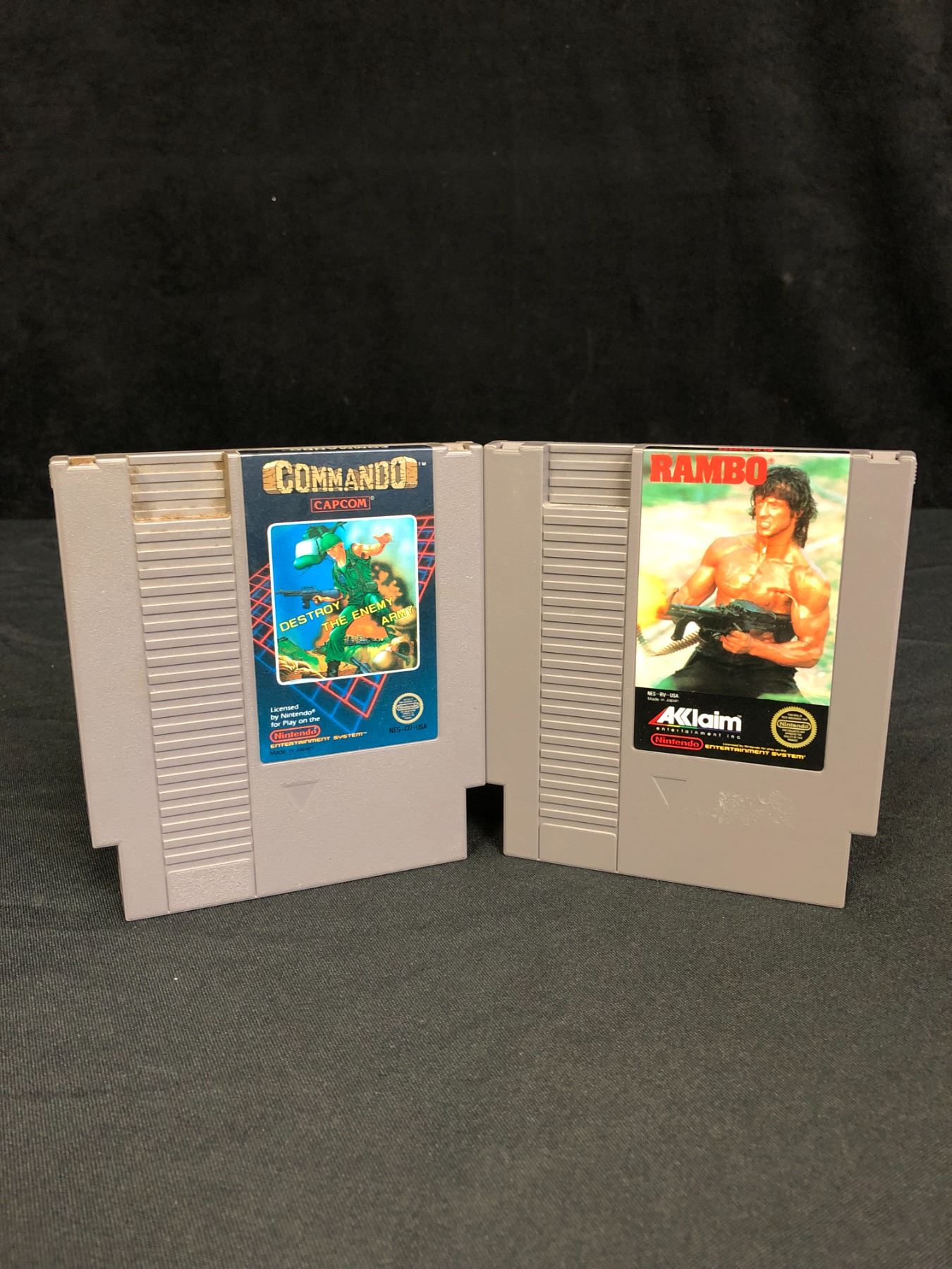 NINTENDO (NES) VIDEO GAME LOT (COMMANDO, RAMBO)