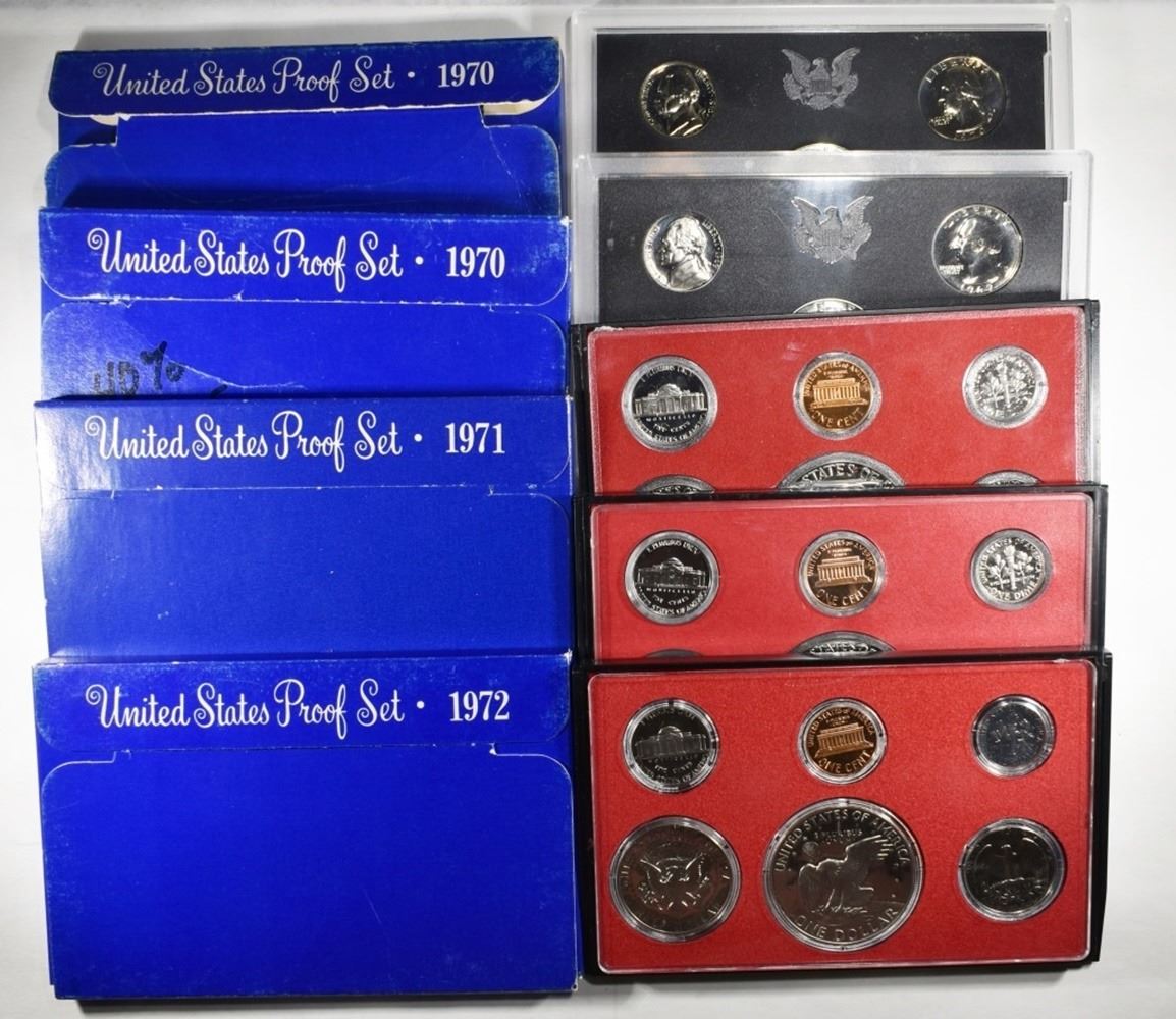 9 U.S. MINT PROOF SETS: