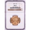 Image 1 : 1893 $10 Liberty Head Half Eagle Gold Coin NGC MS62
