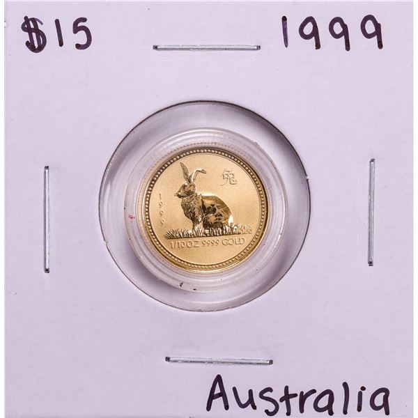 1999 Australia $15 Year Of The Rabbit 1/10 oz Gold Coin