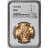 Image 1 : 1895 $20 Liberty Head Double Eagle Gold Coin NGC MS61