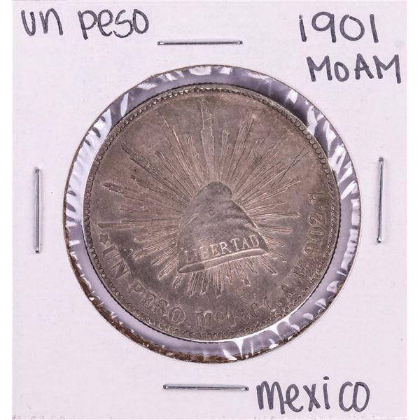 1901 Mo AM Mexico Un Peso Silver Coin