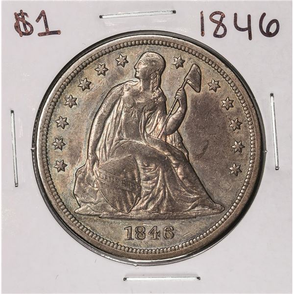 1846 $1 Seated Liberty Silver Dollar Coin