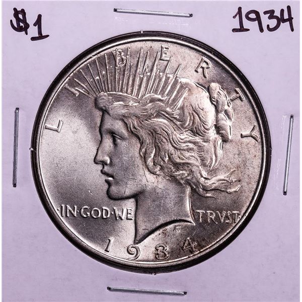 1934 $1 Peace Silver Dollar Coin