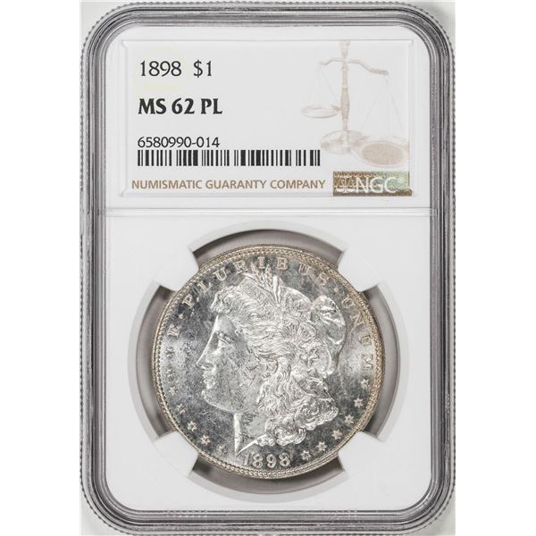 1898 $1 Morgan Silver Dollar Coin NGC MS62PL