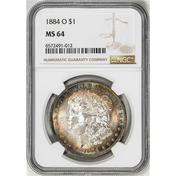 1884-O $1 Morgan Silver Dollar Coin NGC MS64 Nice Toning