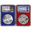 Image 1 : Lot of 2017(P) & 2017(S) $1 American Silver Eagle Coins NGC MS69