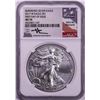 Image 1 : 2017-W $1 Burnished American Silver Eagle Coin NGC MS70 FDOI Mercanti Signed