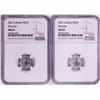 Image 1 : Lot of (2) 2021 Great Britain 10 Pounds Britannia 1/10oz Platinum Coins NGC MS69
