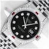 Image 1 : Rolex Men's Stainless Steel Diamond and Ruby Datejust Wristwatch with Rolex Box