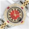 Image 1 : Rolex Ladies Two Tone Diamond and Ruby Wristwatch with Rolex Box