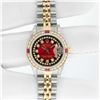 Image 2 : Rolex Ladies Two Tone Diamond and Ruby Wristwatch with Rolex Box