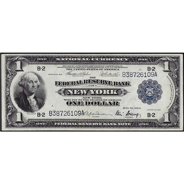 1918 $1 Federal Reserve Bank Note New York