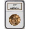 Image 1 : 1924 $20 St. Gaudens Double Eagle Gold Coin NGC MS65