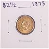 Image 1 : 1873 Open 3 $2 1/2 Liberty Head Quarter Eagle Gold Coin