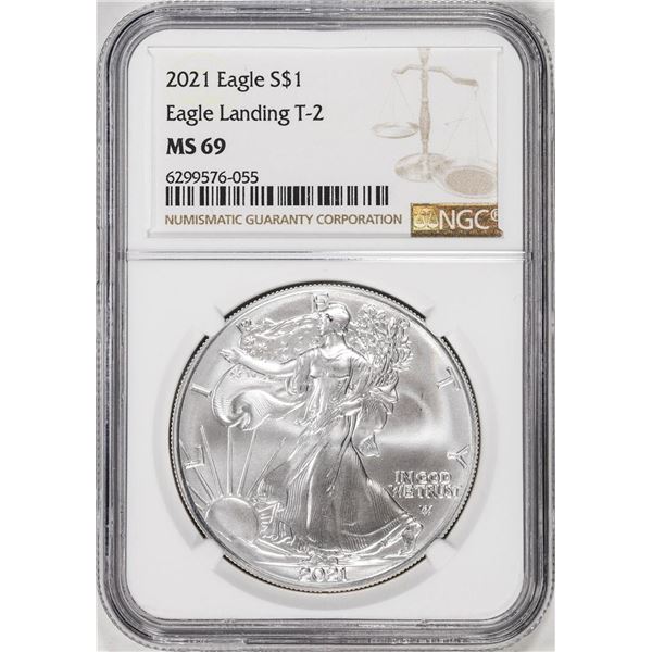 2021 Type 2 $1 American Silver Eagle Coin NGC MS69