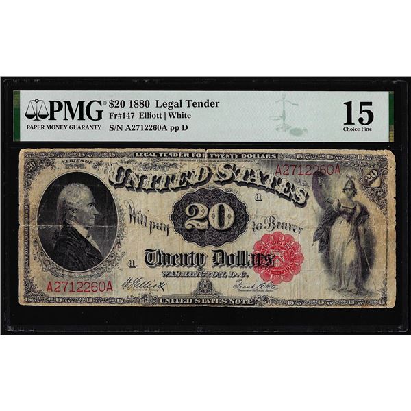 1880 $20 Legal Tender Note Fr.147 PMG Choice Fine 15