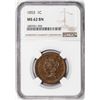 Image 1 : 1853 Coronet Head Large Cent Coin NGC MS62BN