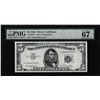 Image 1 : 1953 $5 Silver Certificate Star Note Fr.1655* PMG Superb Gem Uncirculated 67EPQ