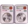 Image 1 : Lot of (2) 1979Mo Mexico 1 Onza Silver Coins NGC MS65