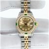 Image 4 : Rolex Ladies Two Tone Quickset Champagne Diamond & Emerald Datejust Wristwatch