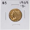 Image 1 : 1909-D $5 Indian Head Half Eagle Gold Coin