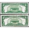 Image 2 : Lot of (2) 1928B $5 Federal Reserve Notes San Francisco