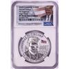 Image 1 : 2020 Cameroon 1000 Francs High Relief Donald Trump Silver Coin NGC PF70 Ultra Cameo