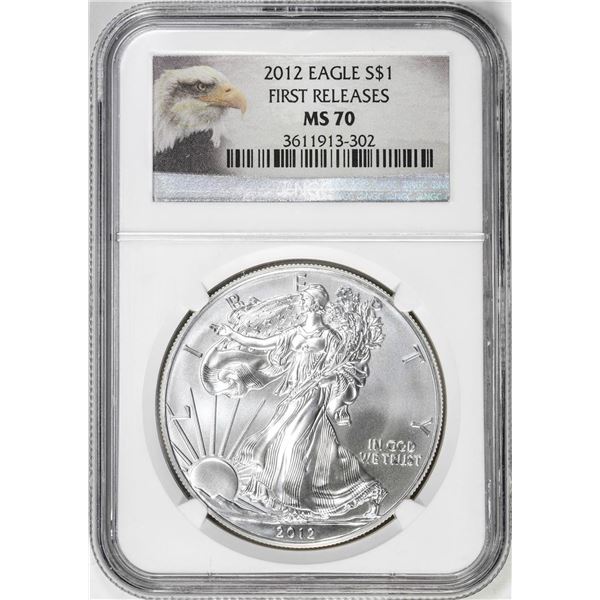 2012 $1 American Silver Eagle Coin NGC MS70 First Releases