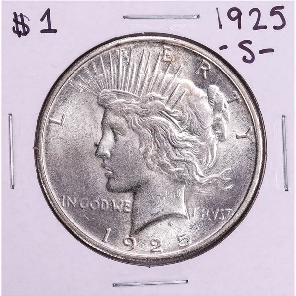 1925-S $1 Peace Silver Dollar Coin