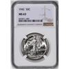 Image 1 : 1942 Walking Liberty Half Dollar Coin NGC MS63